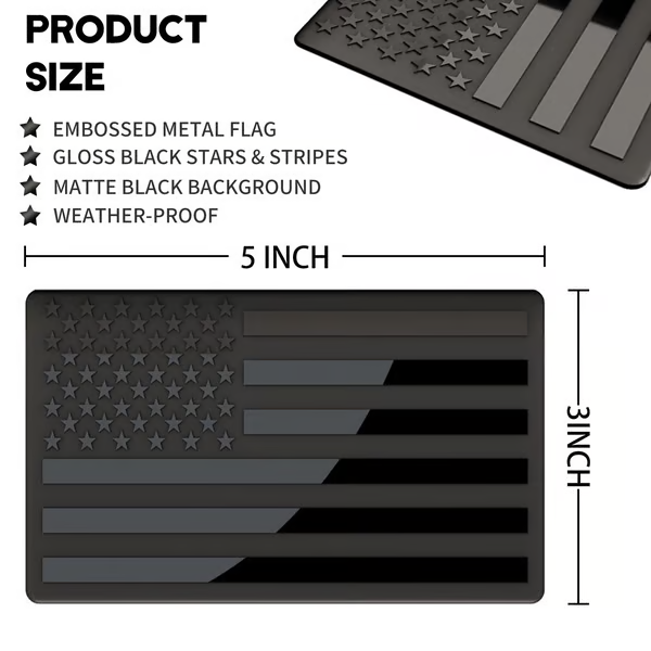 đ„Last Day 49% OFF - 3D All-Black American Flag Emblem Decal