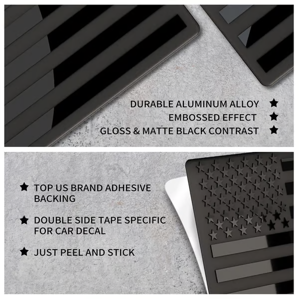 đ„Last Day 49% OFF - 3D All-Black American Flag Emblem Decal