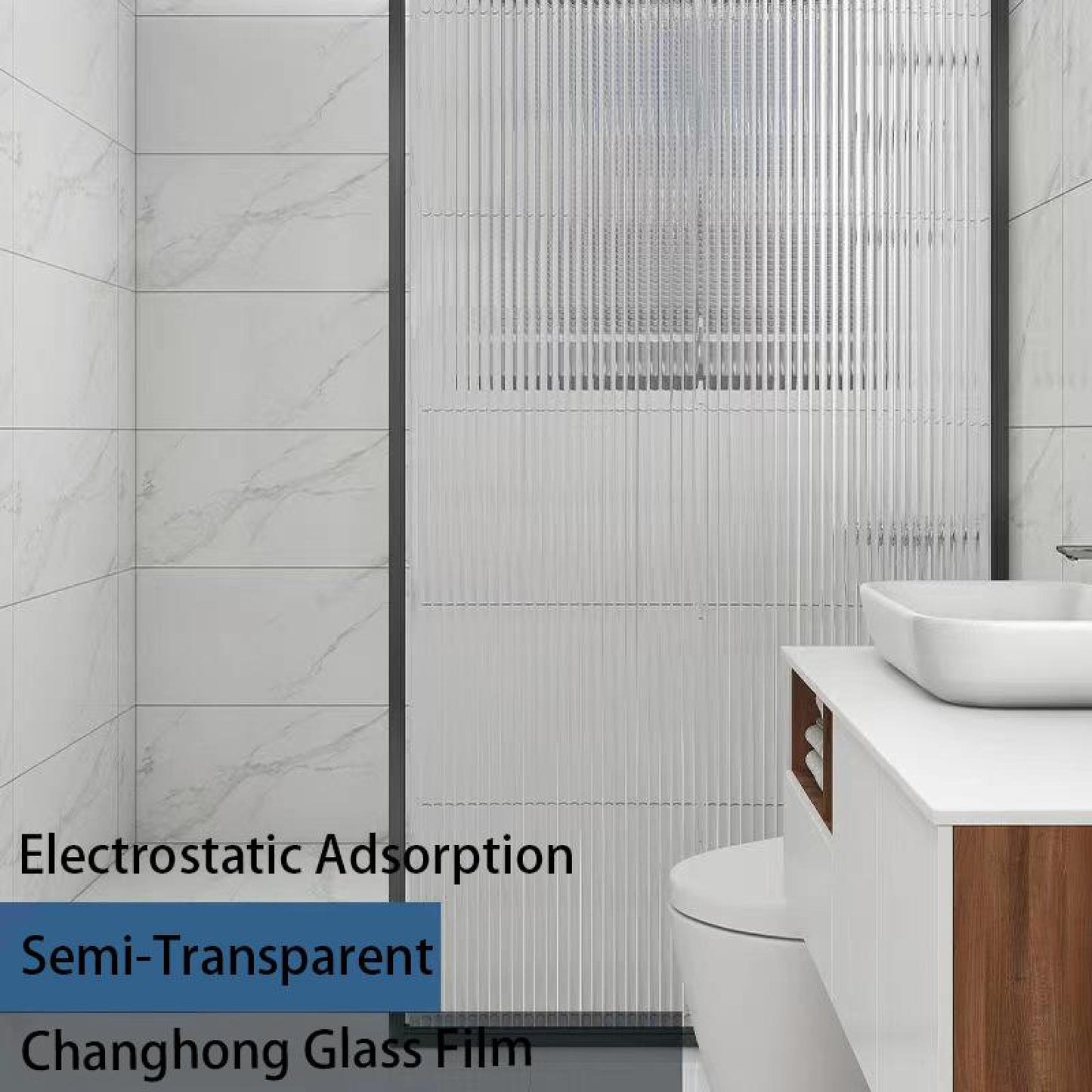 Frosted Glass Sticker - Privacy and Style for Bathroom and Kitchen
